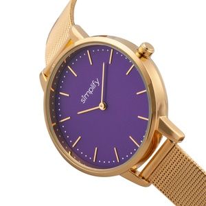 NWT Gold and Purple Women's Mesh Bracelet Watch
